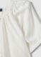 White linen blend regular fit shirt with Mandarin collar_5