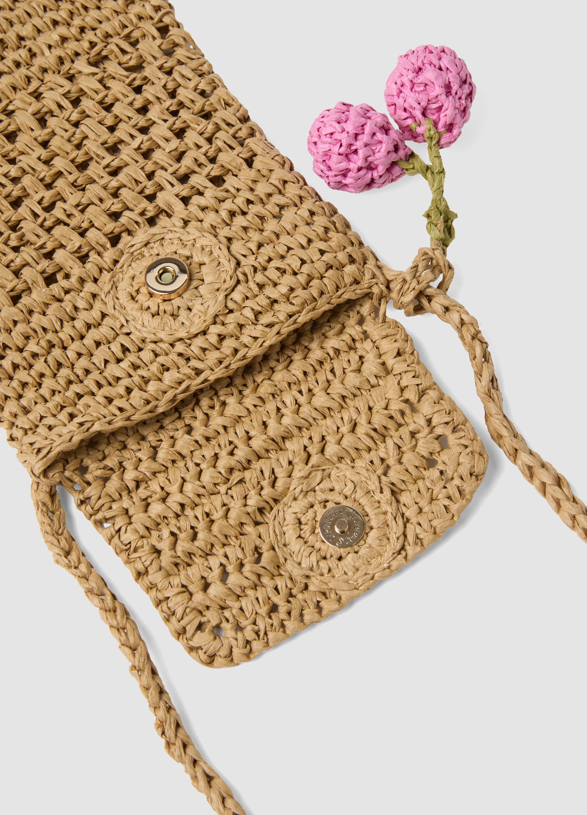 Phone case in pure beige paper fabric