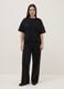 Black oversized crop top with round neckline_1