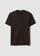 Brown crew-neck T-shirt in pure Supima cotton, regular fit_0