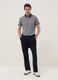 Grey pure cotton polo shirt with classic collar_1