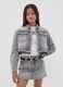 Short grey pure cotton shirt with studs for girls_0