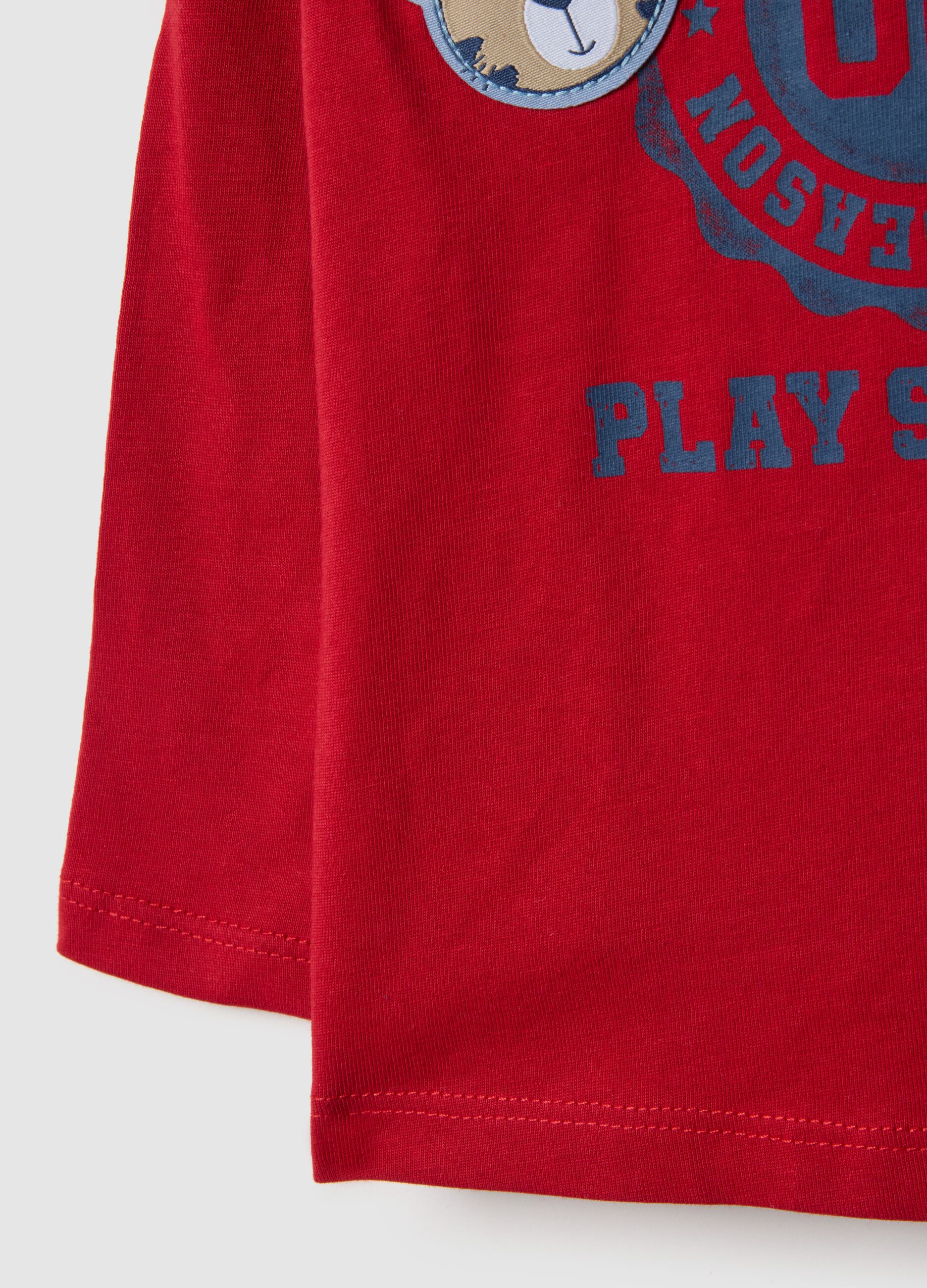 Red pure cotton regular fit t-shirt for boys
