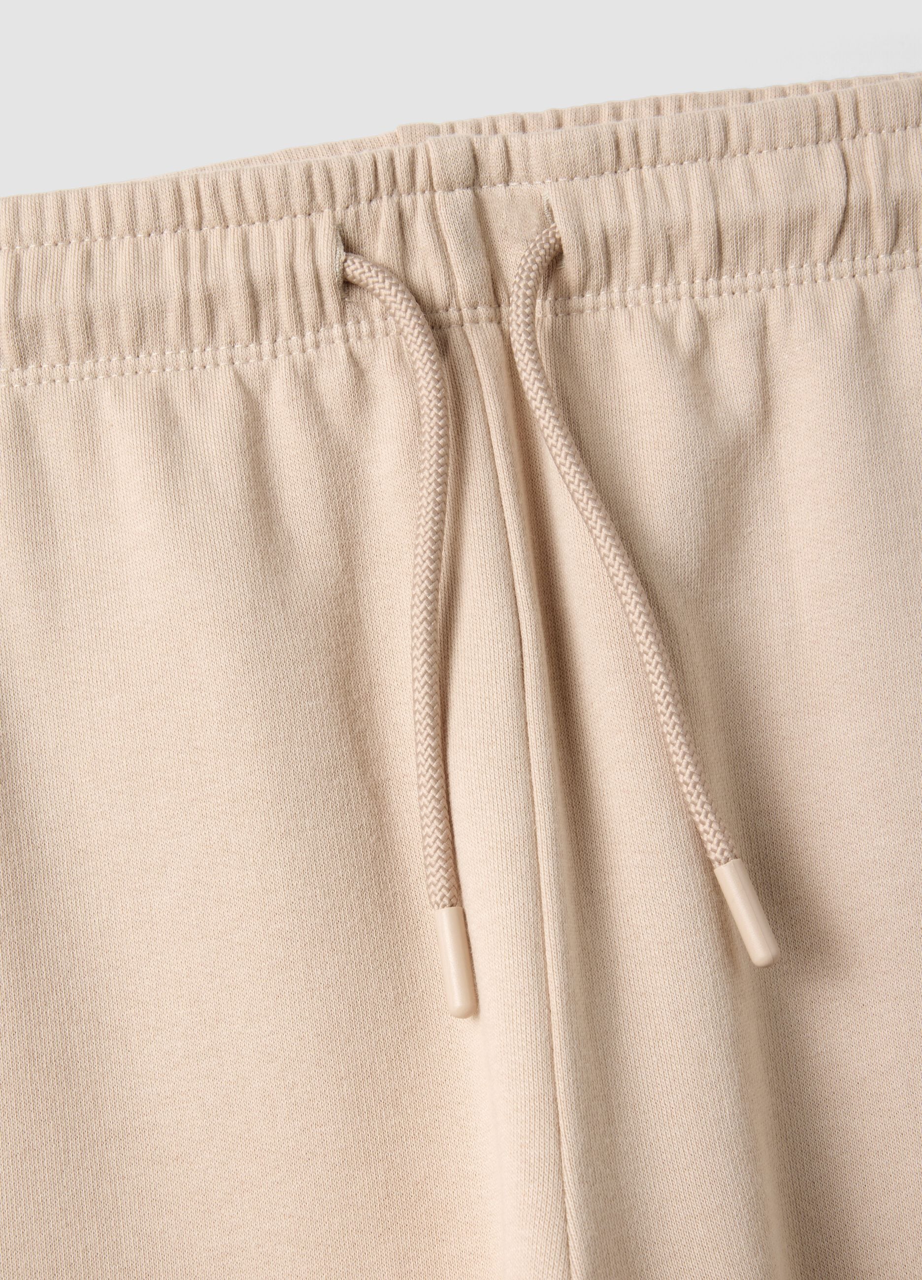 Beige organic cotton joggers, regular fit, for boys
