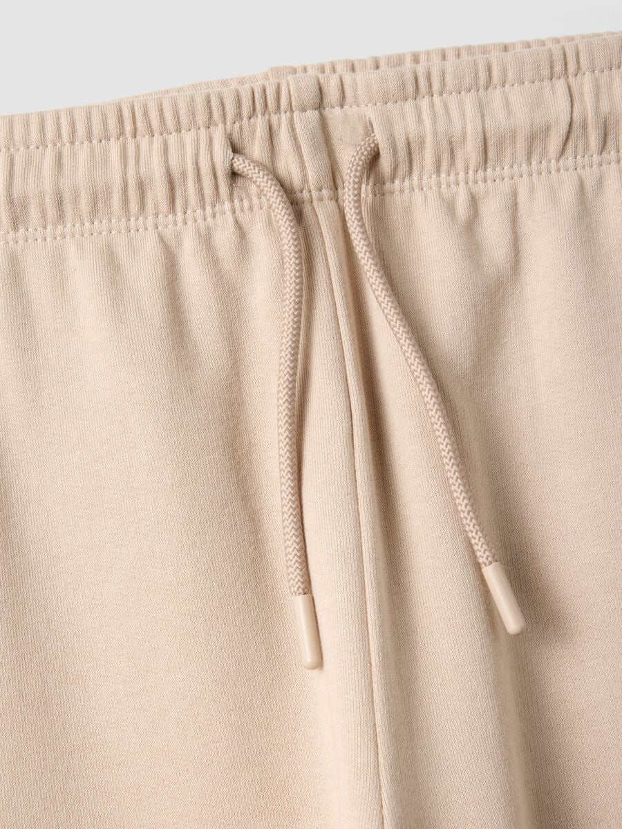 Beige organic cotton joggers, regular fit, for boys_5