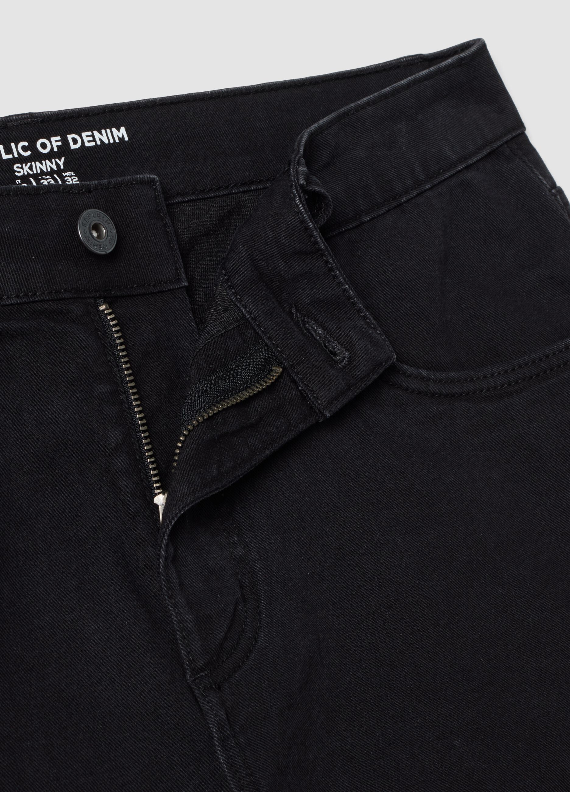 Black stretch-cotton skinny fit denim jeans