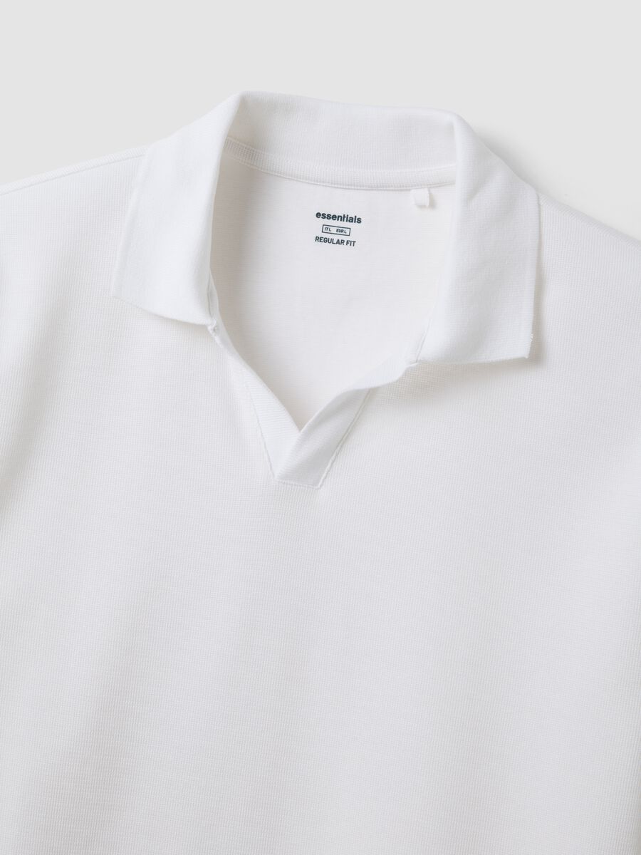 White stretch cotton polo shirt_5