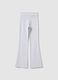 Grey cotton stretch flare fit leggings for girls_4