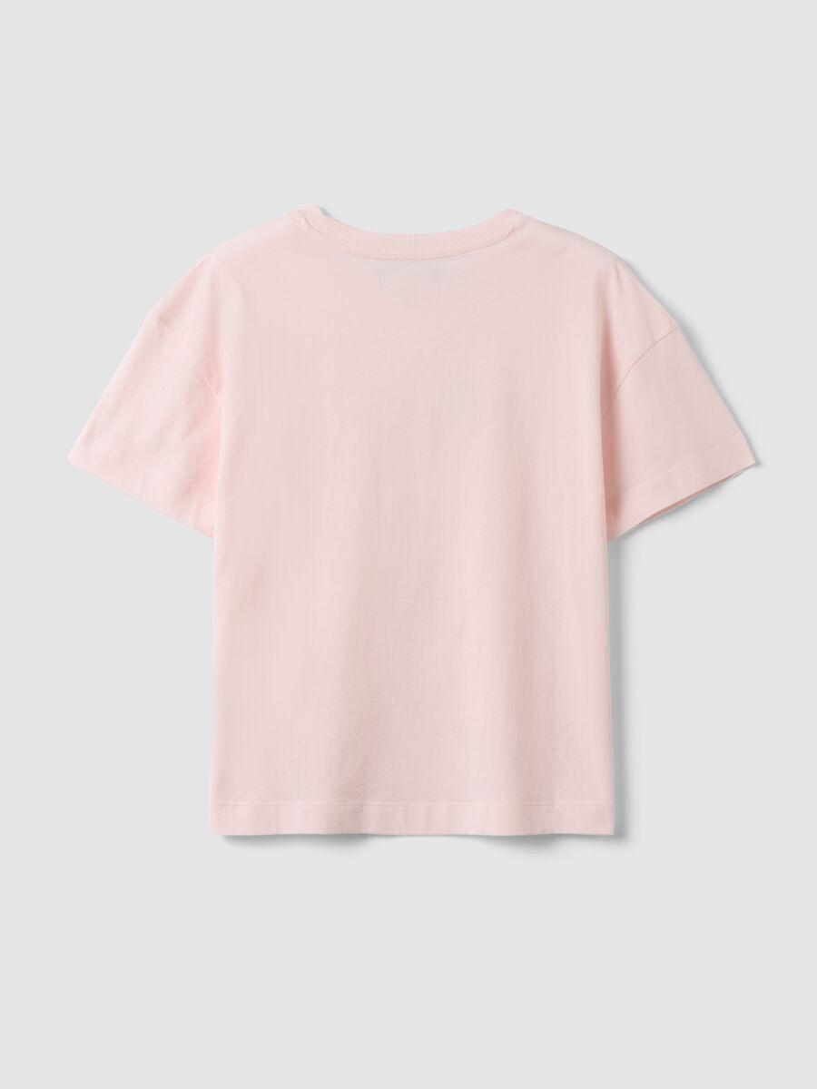 Pink organic cotton pyjama T-shirt with Mickey Mouse slogan_5