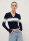 Blue sweater with polo collar in viscose blend_2
