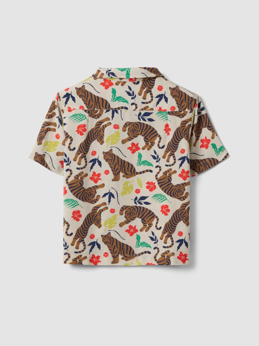 Boys&rsquo; multicolour pure viscose regular-fit shirt with prints_4