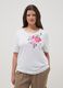 White pure cotton regular fit T-shirt with print_2