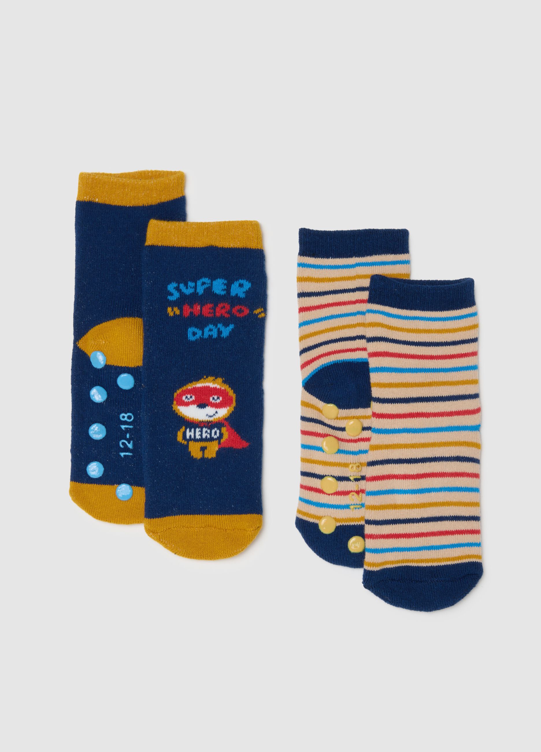 Multicolour baby socks twin pack in cotton blend