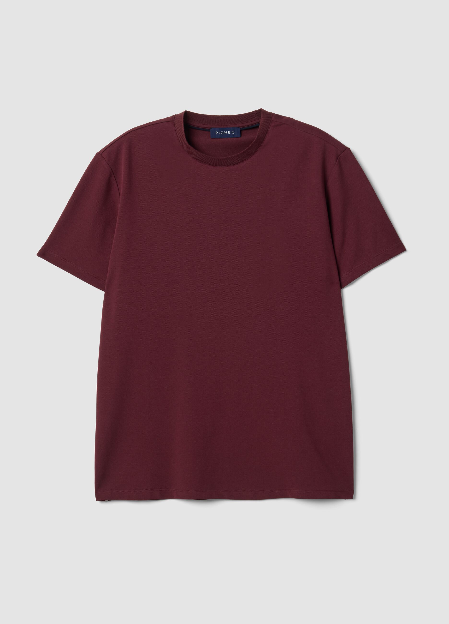 Red regular-fit stretch piqu&eacute; cotton-blend T-shirt with Easy Dry