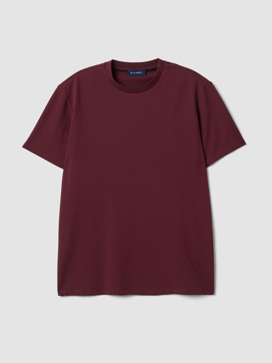 Red regular-fit stretch piqu&eacute; cotton-blend T-shirt with Easy Dry_0
