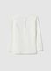 White stretch cotton regular fit girl's T-shirt with heart_1