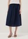 Blue pure cotton midi skirt_1