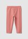 Girls' Slim Fit Pink Stretch Cotton Leggings_0