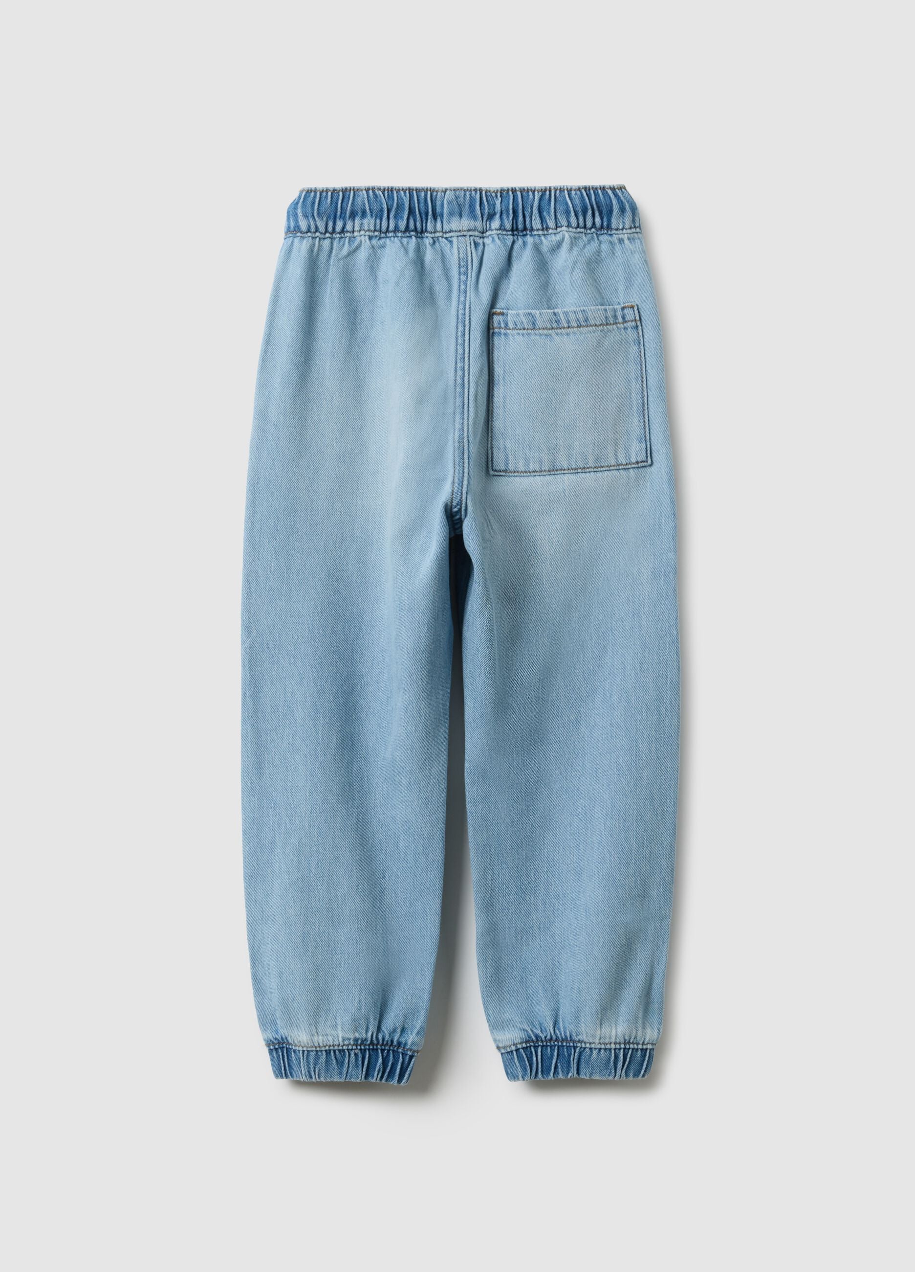 Kids' regular fit blue cotton jog denim