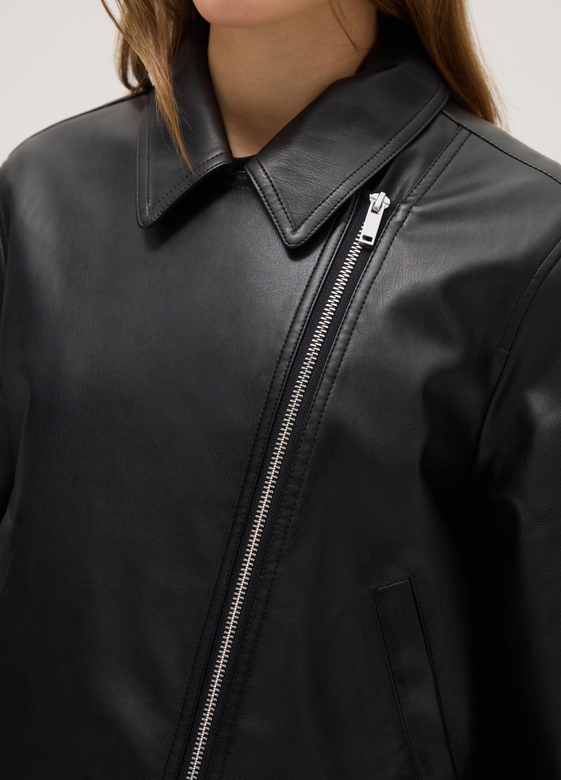 Black regular fit full zip jacket