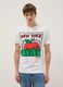 White pure cotton regular fit T-shirt with Keith Haring print_0