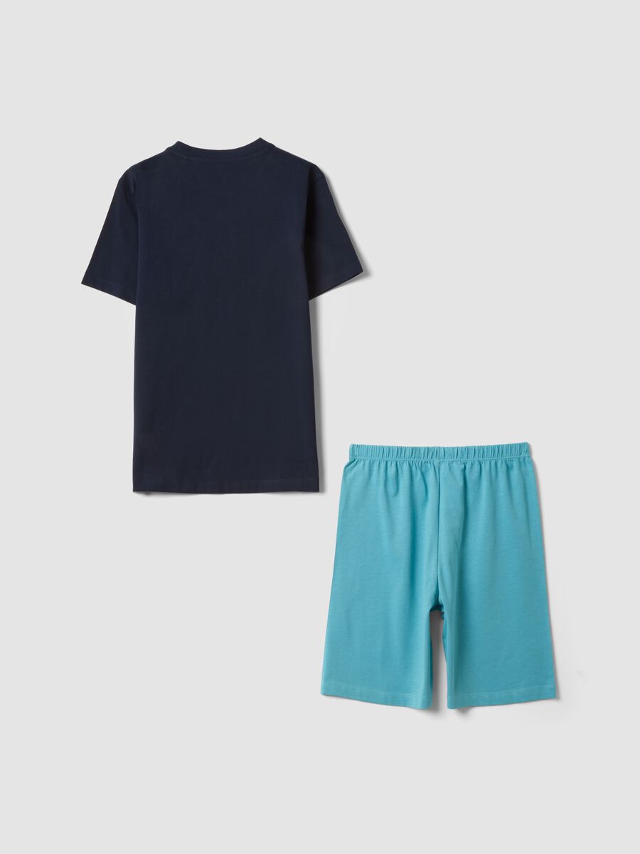 Boys&rsquo; multicolour pure cotton short pyjamas with prints_1