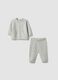 Grey organic cotton knitted set for babies_0