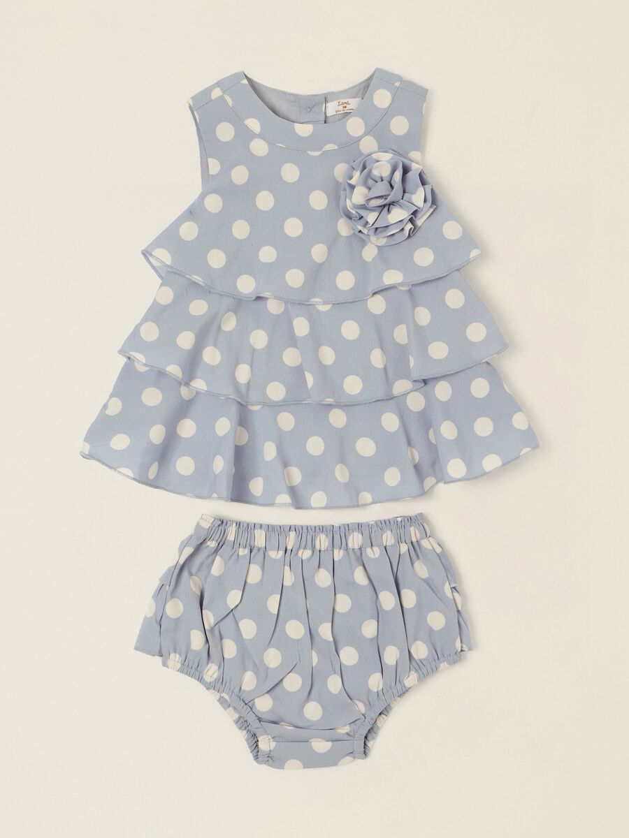 Baby girl&rsquo;s blue polka-dot dress_0