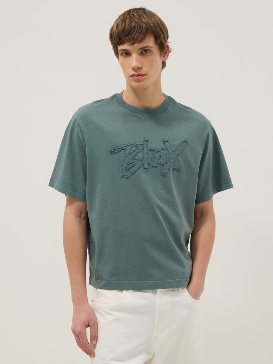 Maglia in puro cotone verde regular fit_0