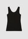 Black stretch viscose vest top with deep V-neck lace trim_5