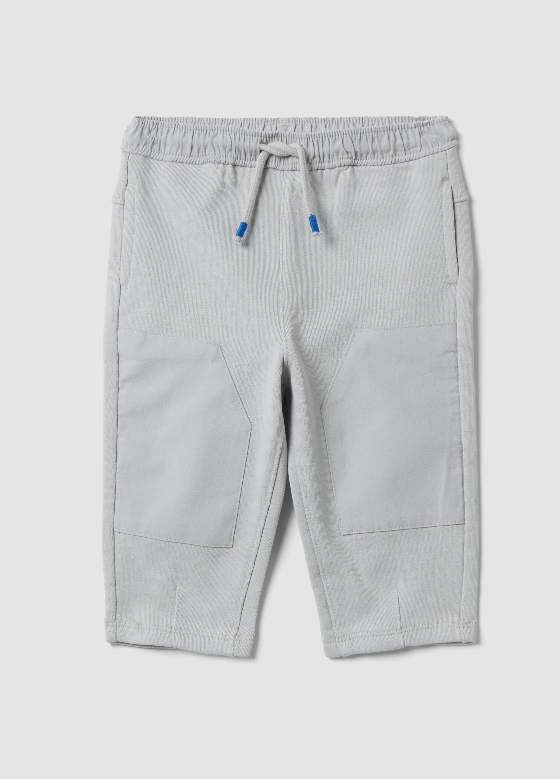 Grey oversized pure cotton jogger trousers for baby boys