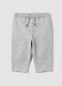 Grey oversized pure cotton jogger trousers for baby boys_0