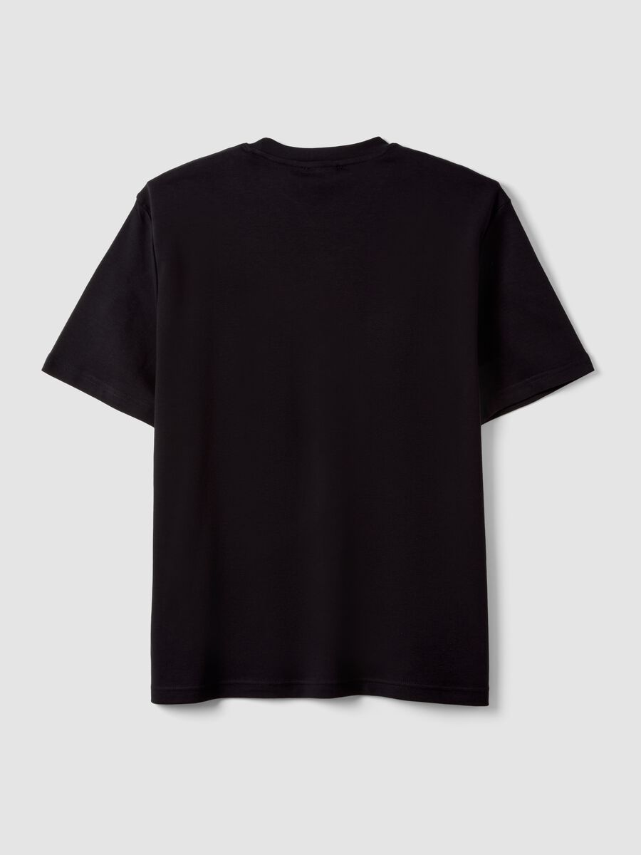 Black pure cotton regular-fit short-sleeve T-shirt_1