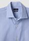 Men's pure cotton blue and white striped regular fit easy iron shirt_5