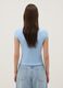 Blue fitted stretch-cotton T-shirt with print_3
