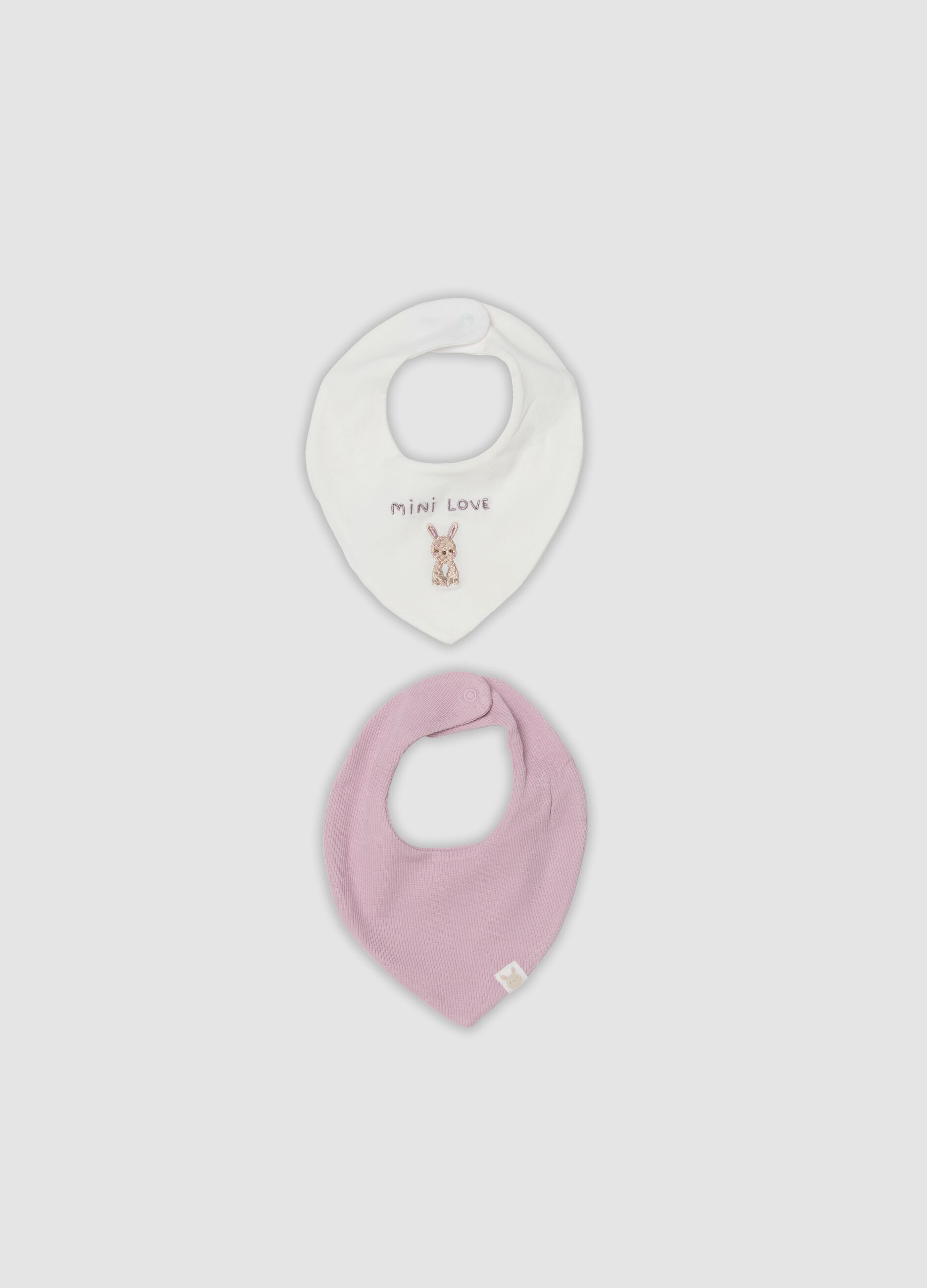 Two-pack of multicolour organic stretch-cotton bibs for baby girl