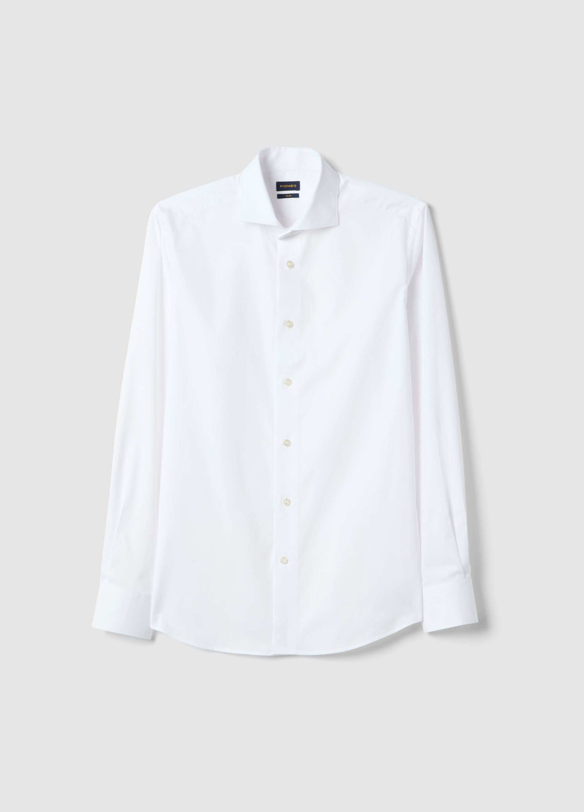 Slim fit white pure cotton shirt