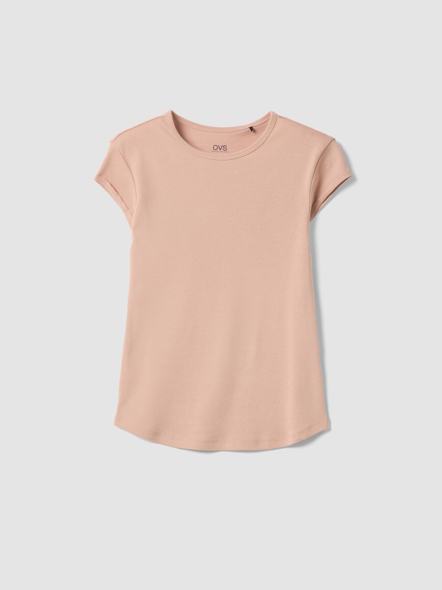 Regular fit short sleeve pure cotton pink t-shirt_4