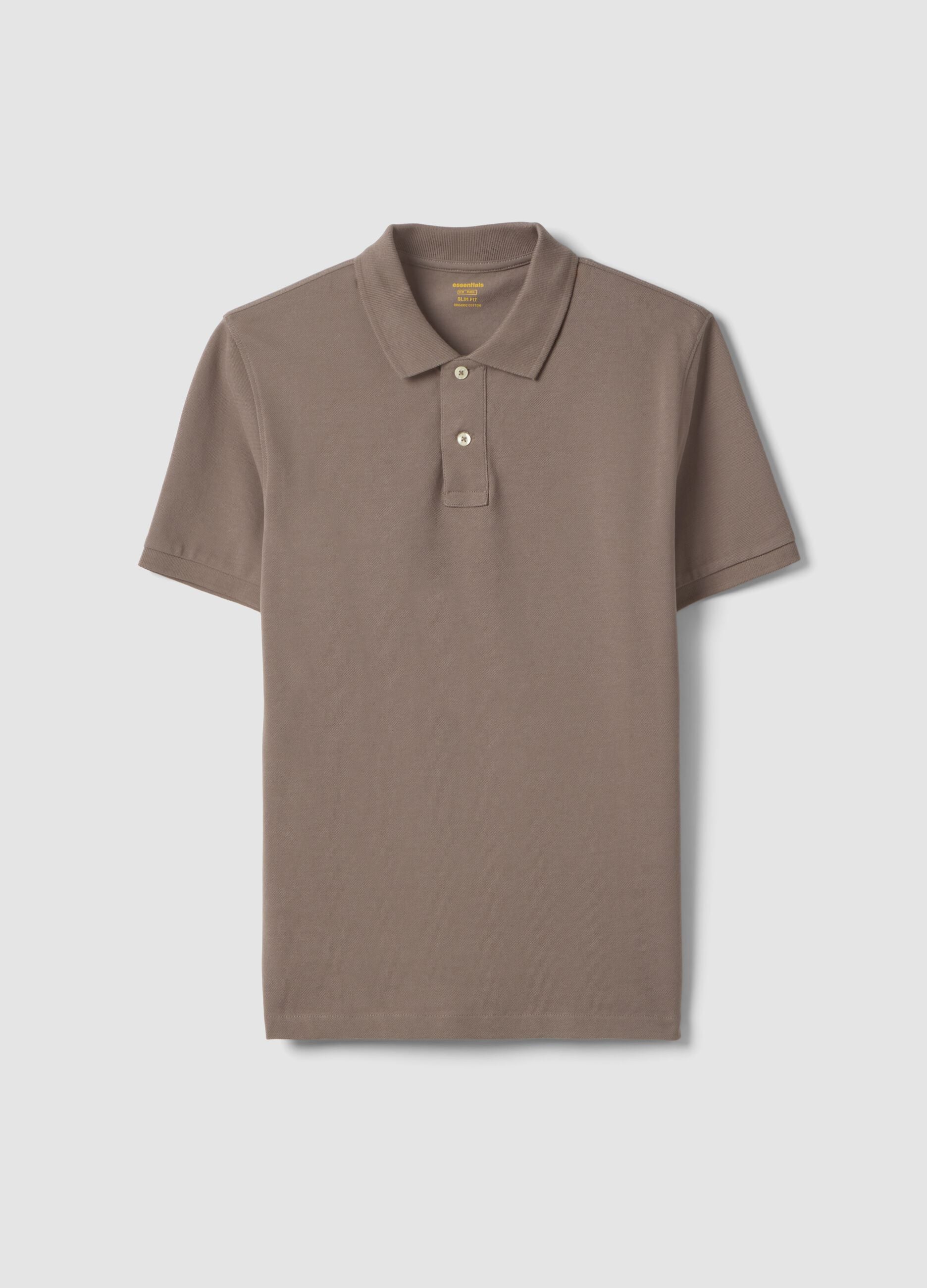 Brown Slim Fit Pure Cotton Polo