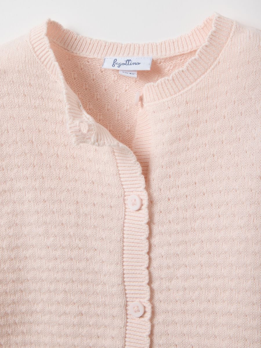 Pure Cotton Pink Cardigan Regular Fit for Baby Girl_2