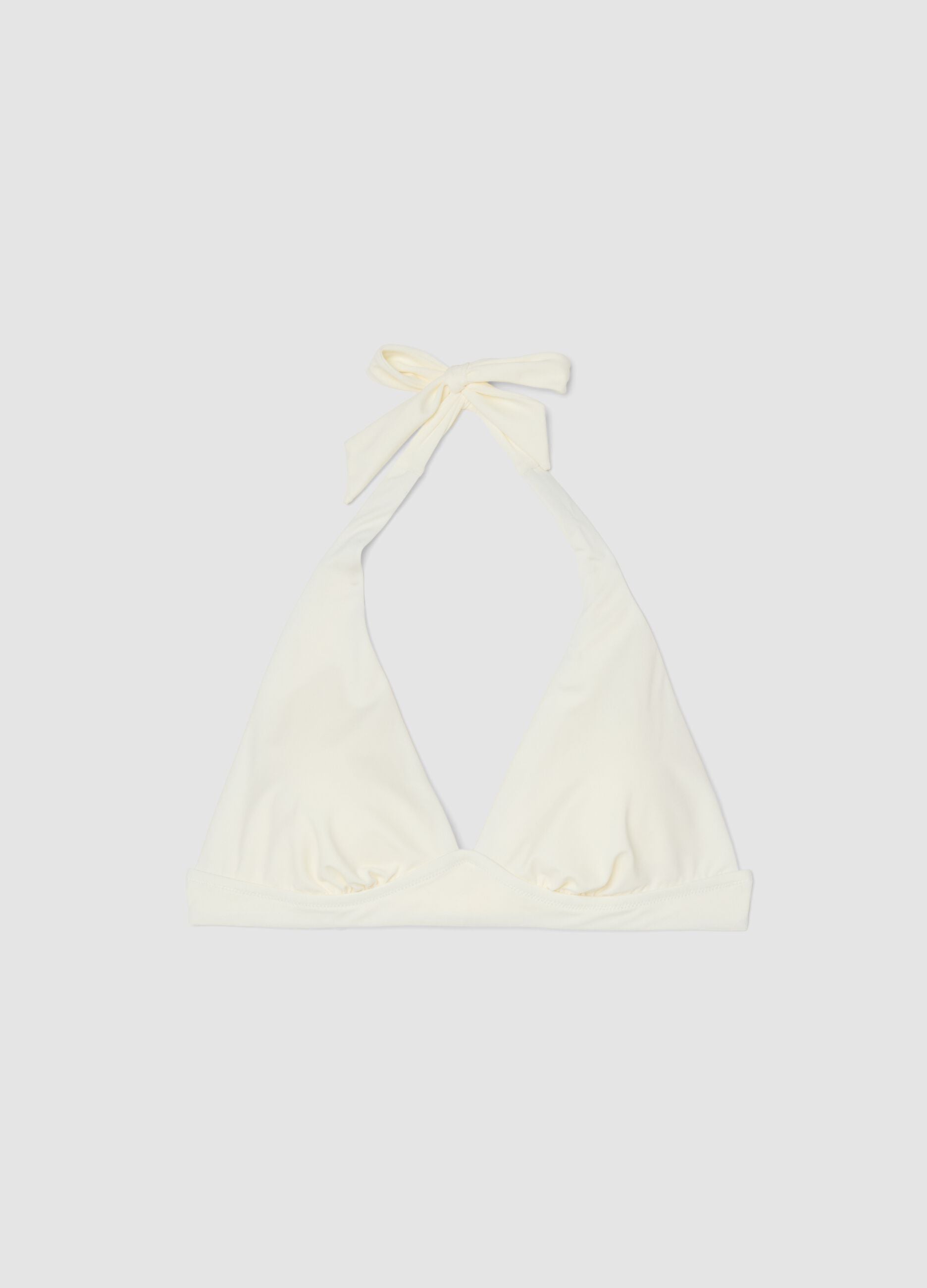 White stretch triangle bikini top