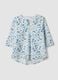 White floral stretch cotton blouse, regular fit_4
