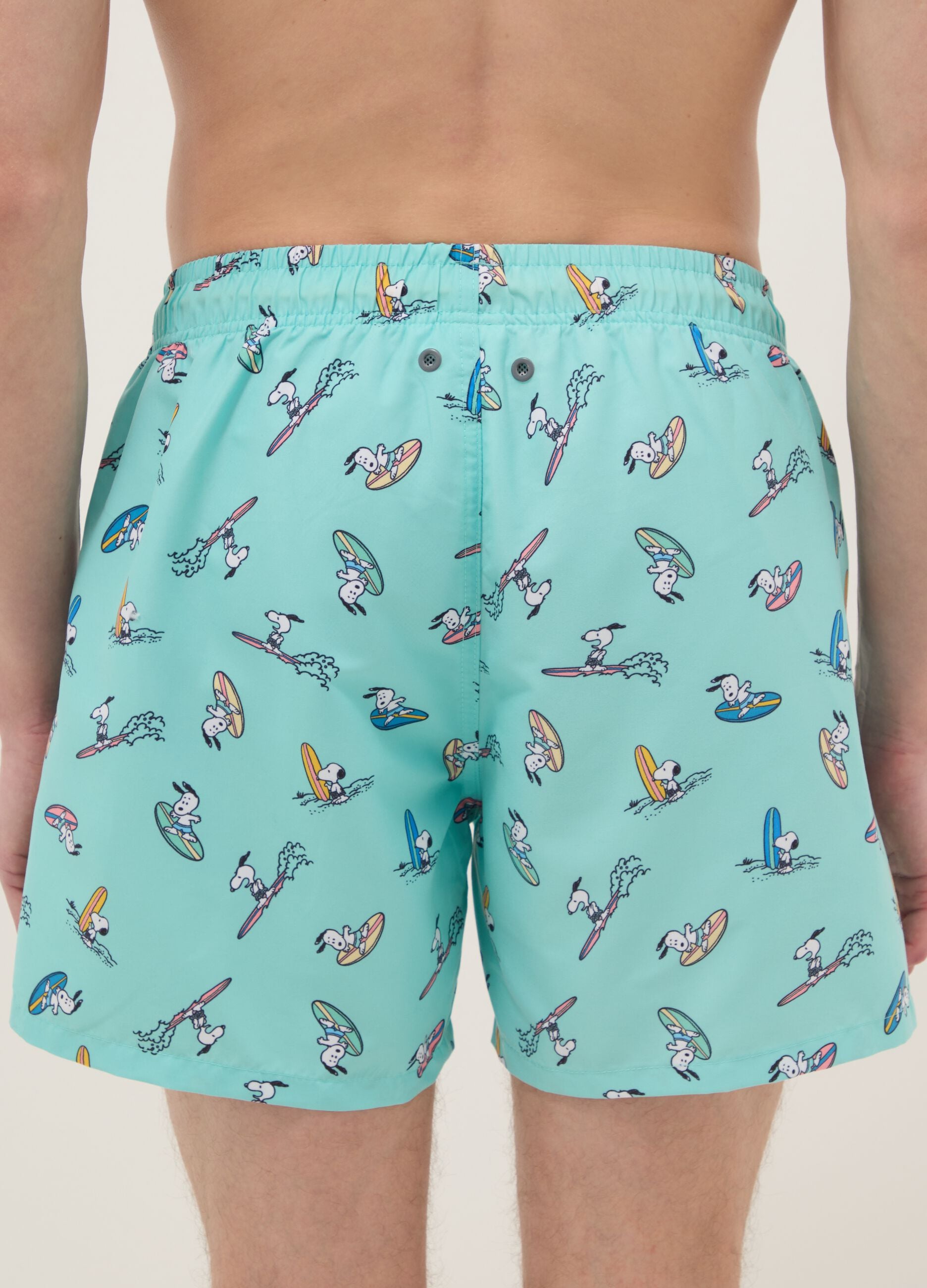 Blue swimsuit with Snoopy surf prints
