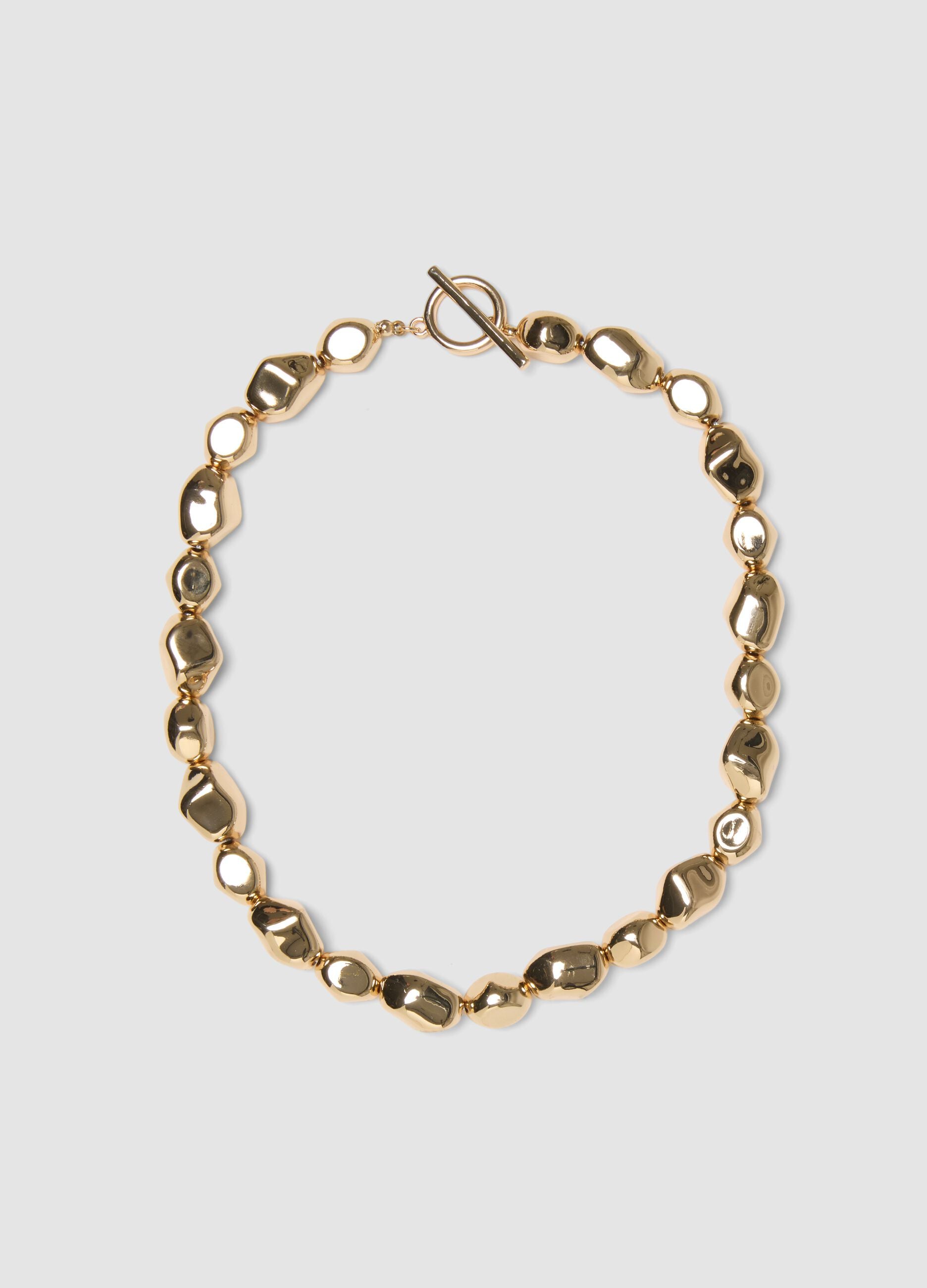 Gold Necklace with Irregular Links
