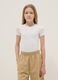 Girl's fitted white stretch cotton bodysuit_0
