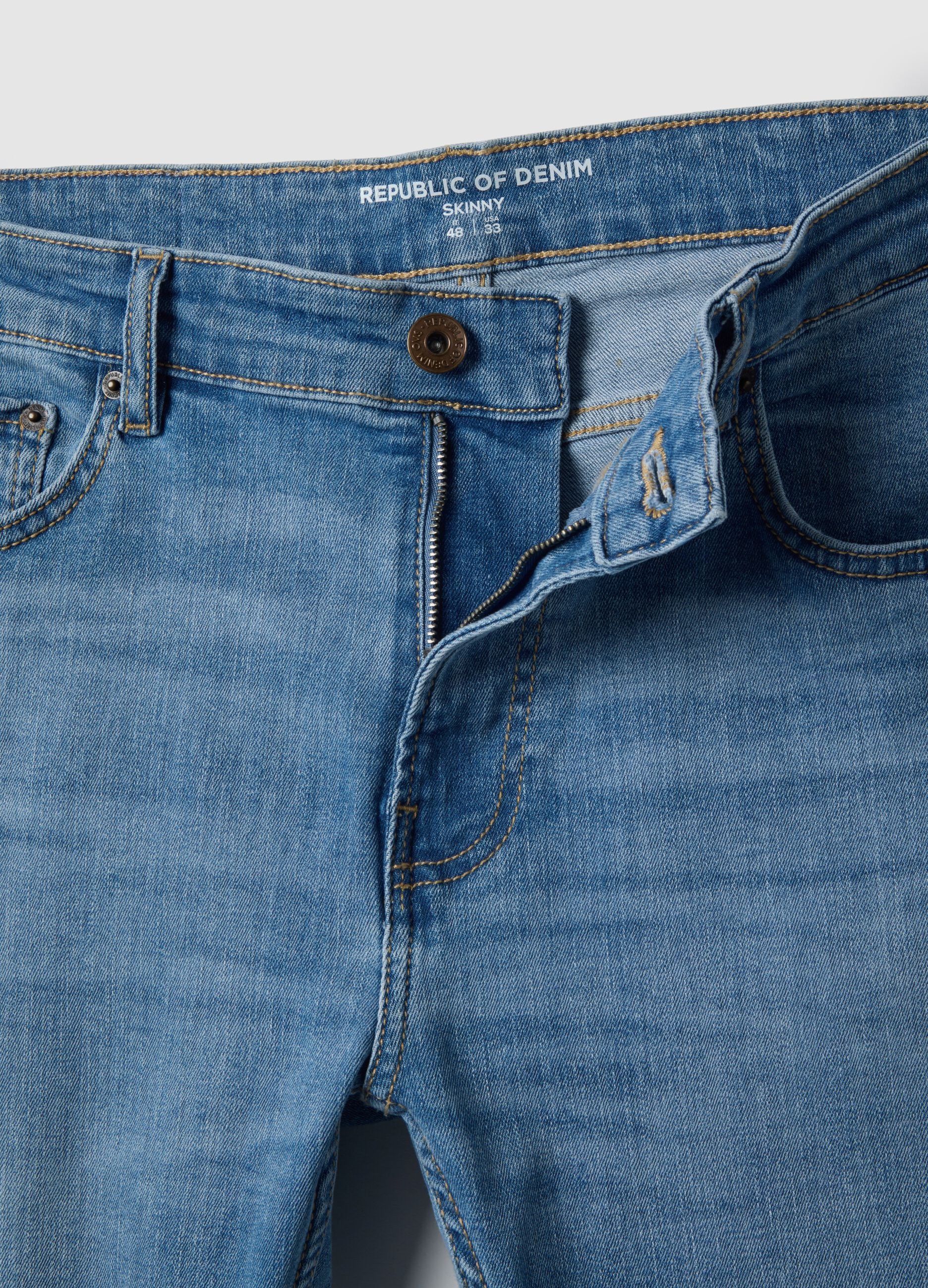 Light blue skinny fit stretch cotton jeans