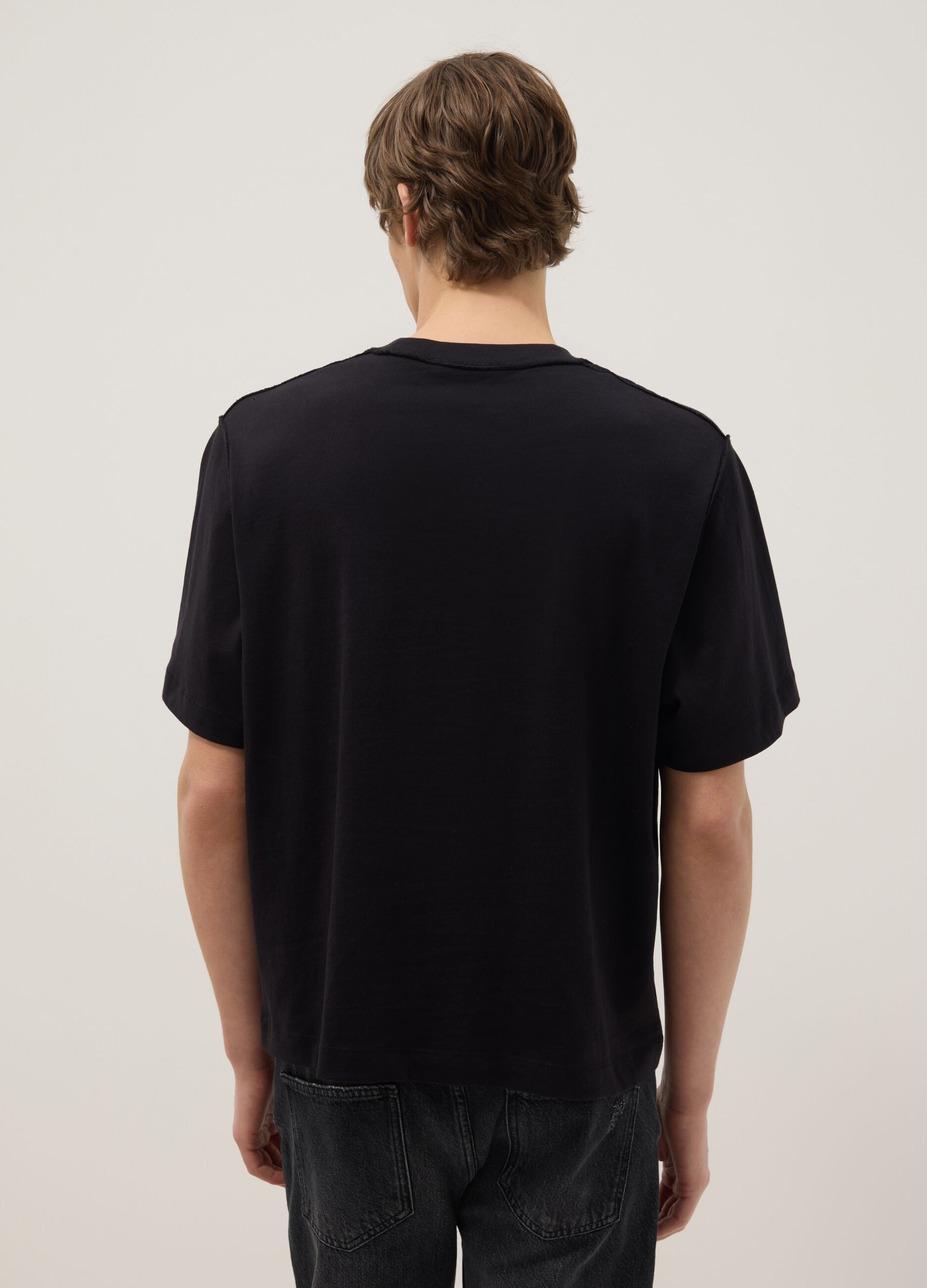 Black pure cotton boxy fit t-shirt