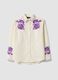 White pure cotton oversized shirt with purple embroidery_4