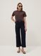 Brown stretch cotton T-shirt with studs, regular fit_1