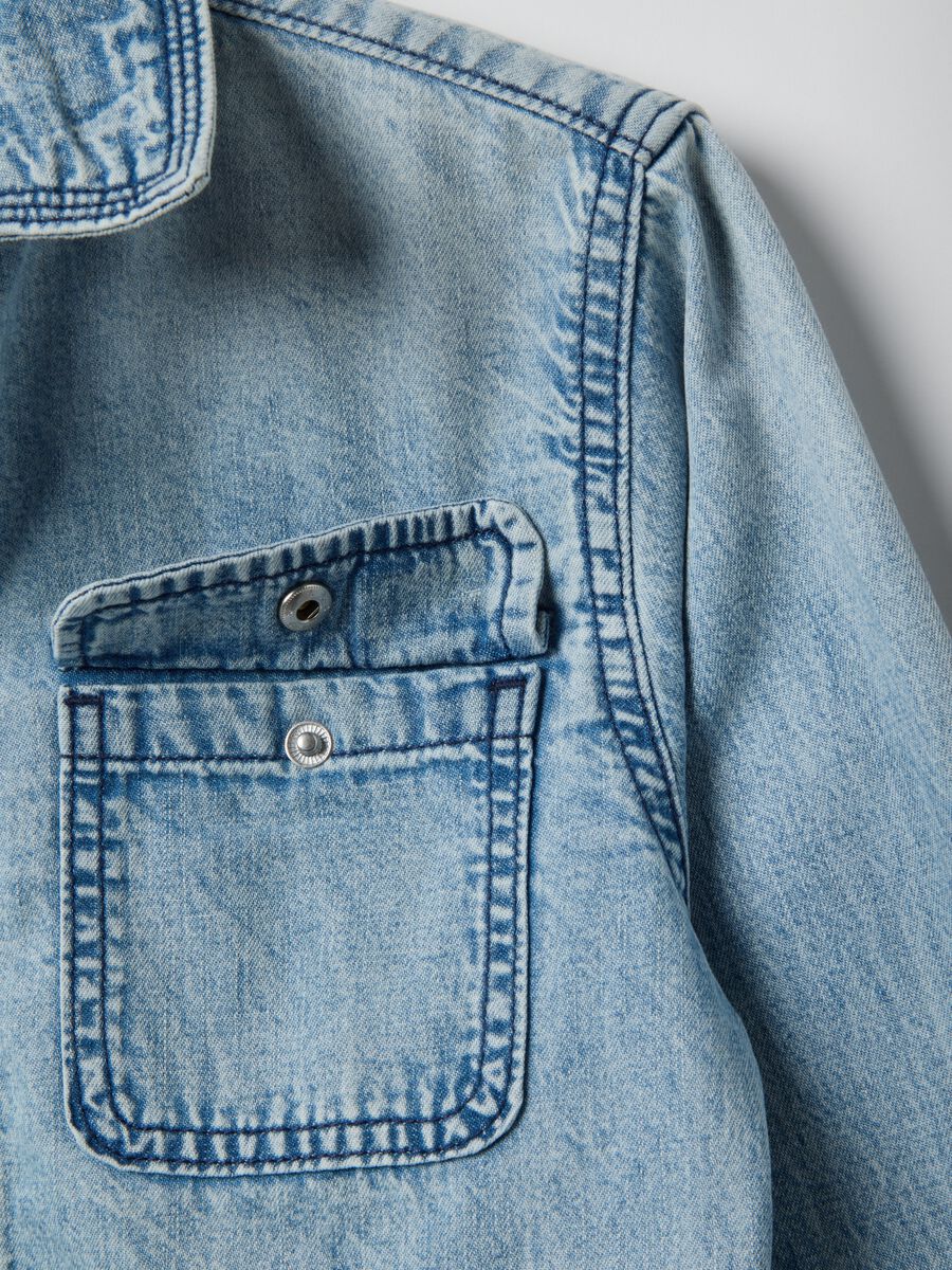 Boy's regular fit light blue pure cotton shirt_3
